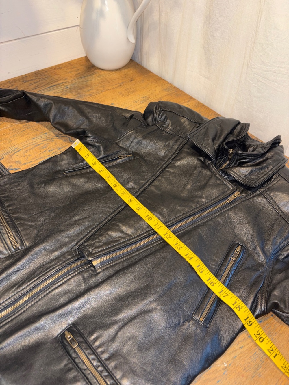 BFC Authentique Vintage Women’s Leather Motorcycle Jacket – Black – Size S - Picture 11 of 14